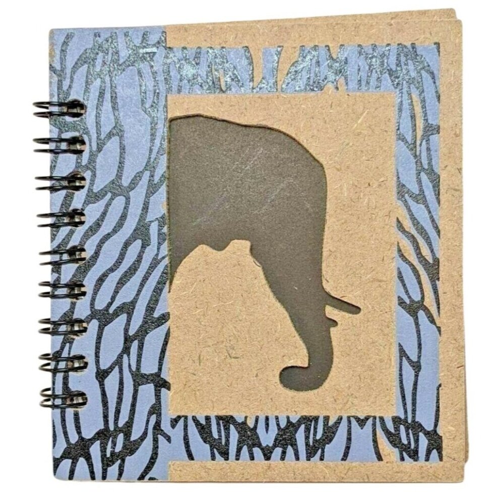 Recycled Kraft Paper Notebook With Elephant Cutout Cover & Lined Pages